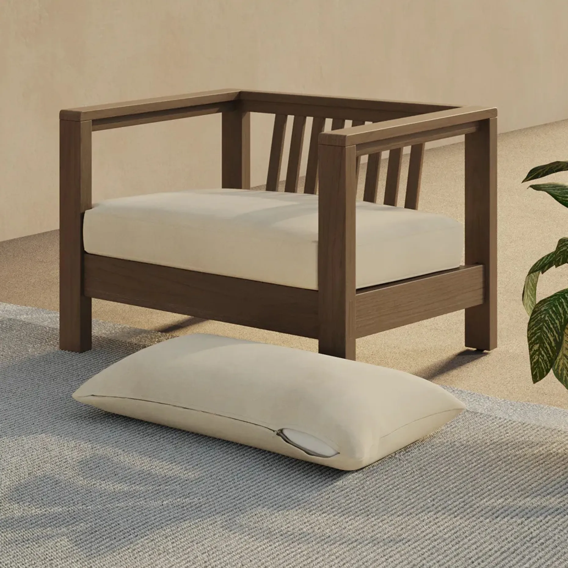 Palmera Outdoor Lounge Chair Cushion Cover Set - Dravite Ivory