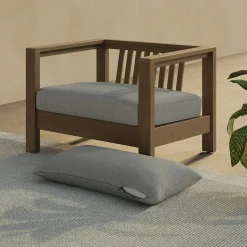 Palmera Outdoor Lounge Chair Cushion Cover Set - Dravite Gray