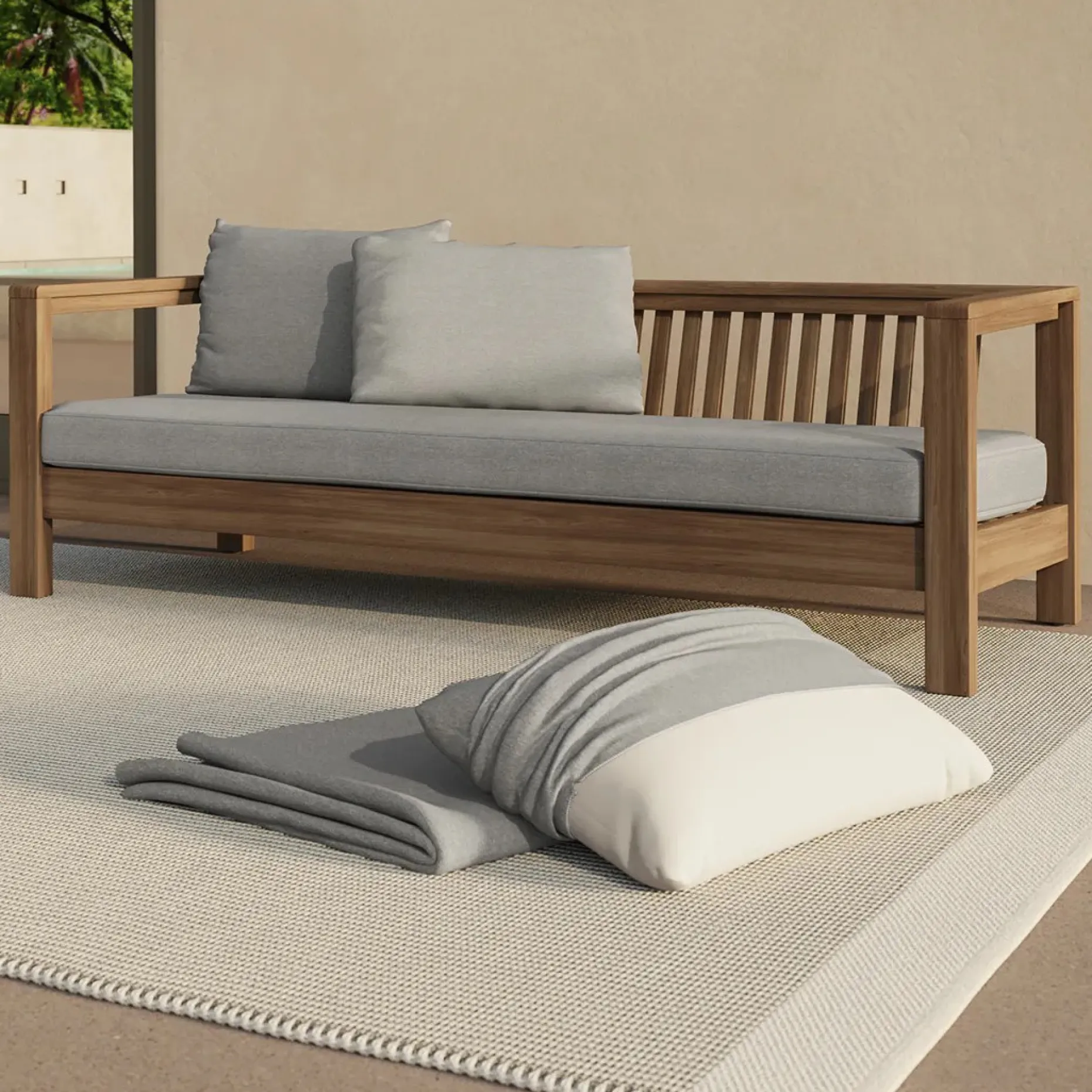 Palmera Outdoor Sofa Cushion Cover Set - Dravite Gray
