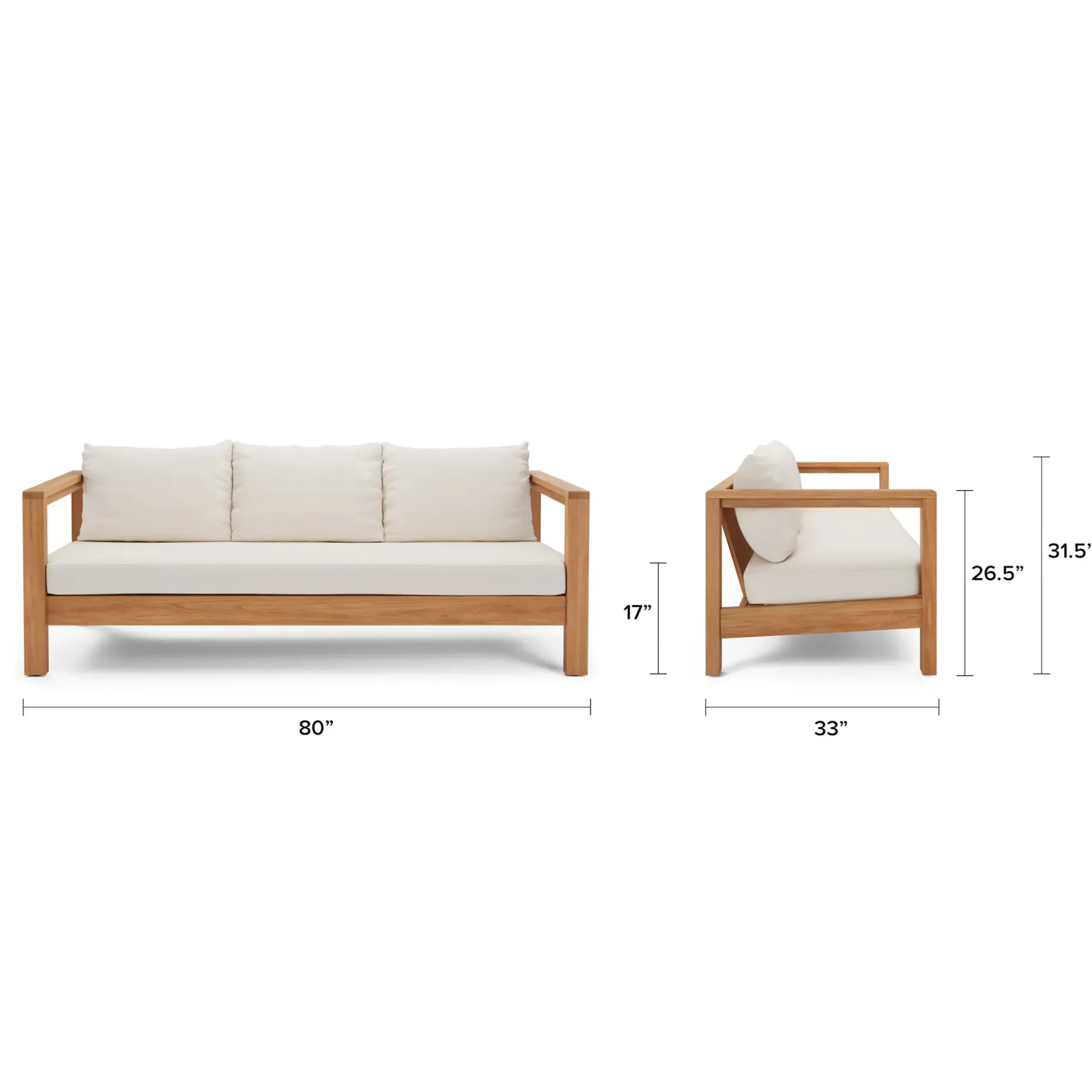 Palmera 80" Outdoor Sofa Set - Portside Beige