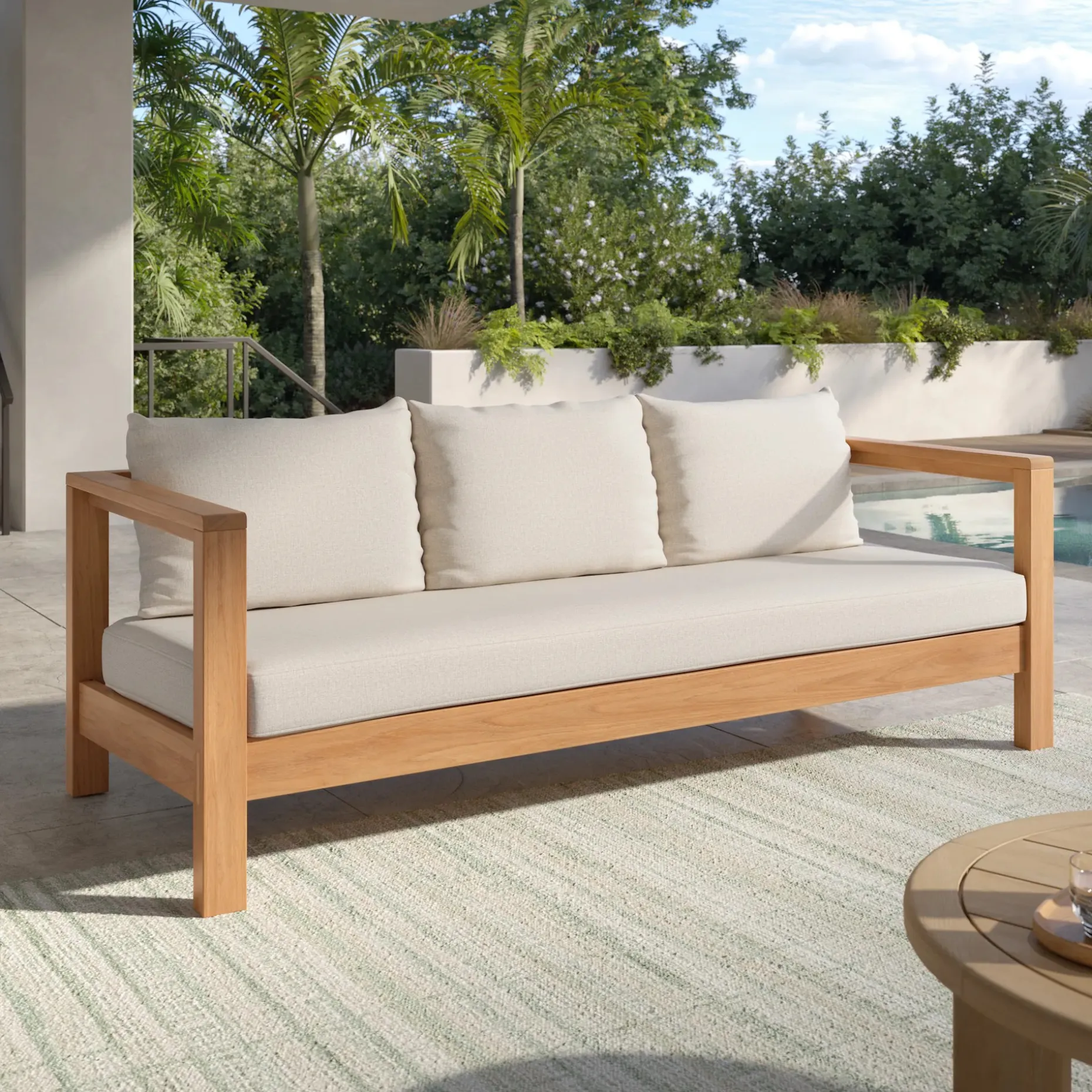 Palmera 80" Outdoor Sofa Set - Portside Beige