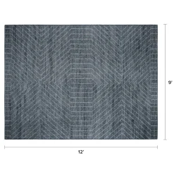 Parallel 9 x 12 Rug - Wave Blue / White
