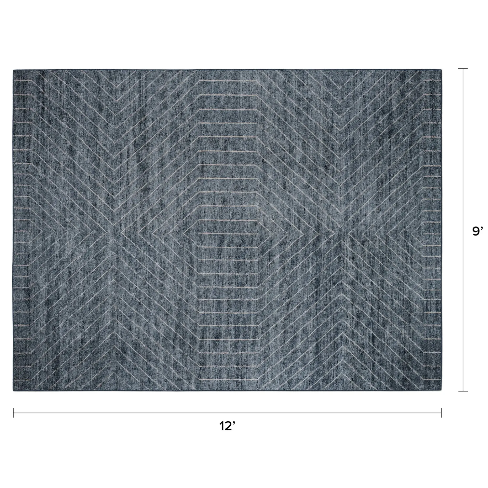 Parallel 9 x 12 Rug - Wave Blue / White