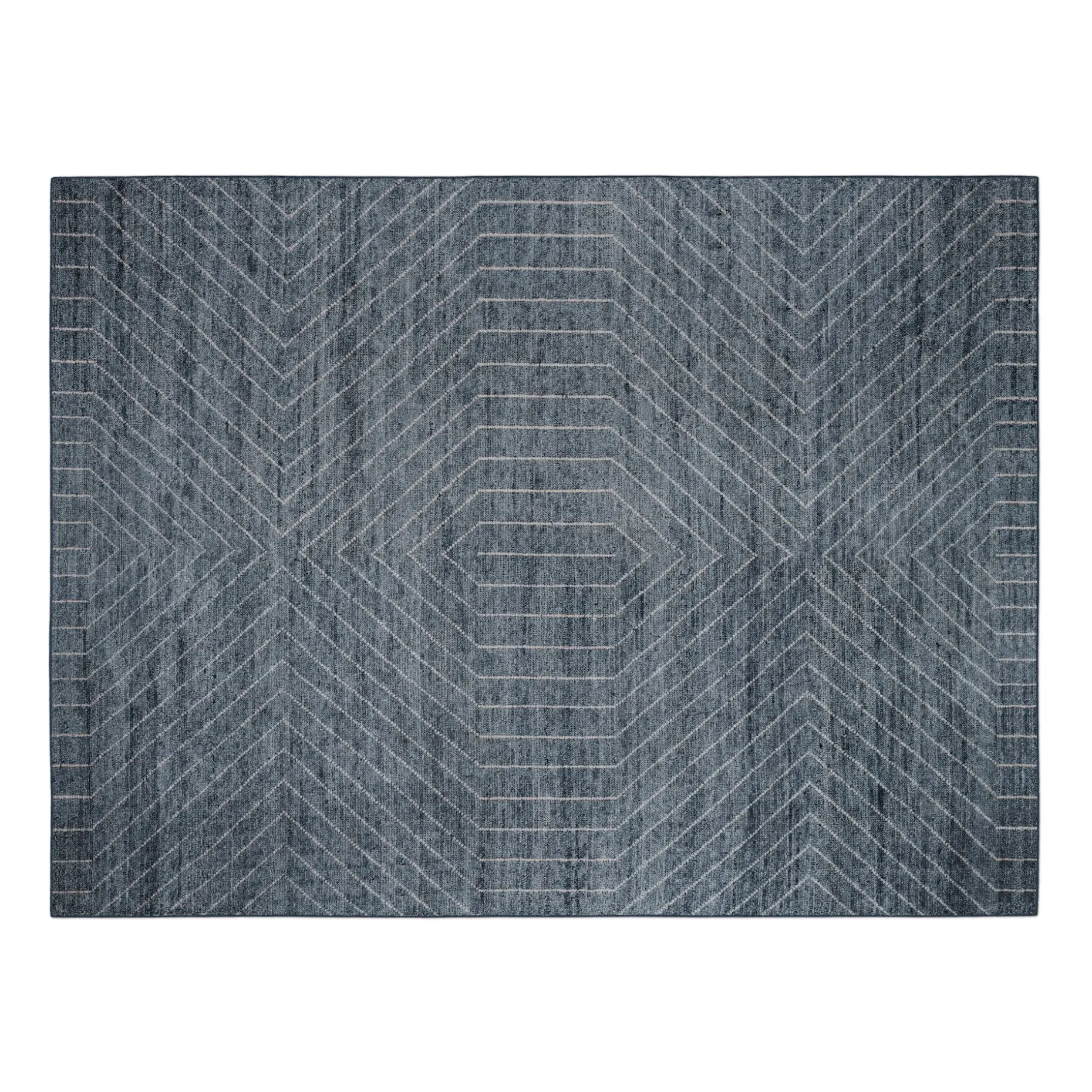 Parallel 9 x 12 Rug - Wave Blue / White