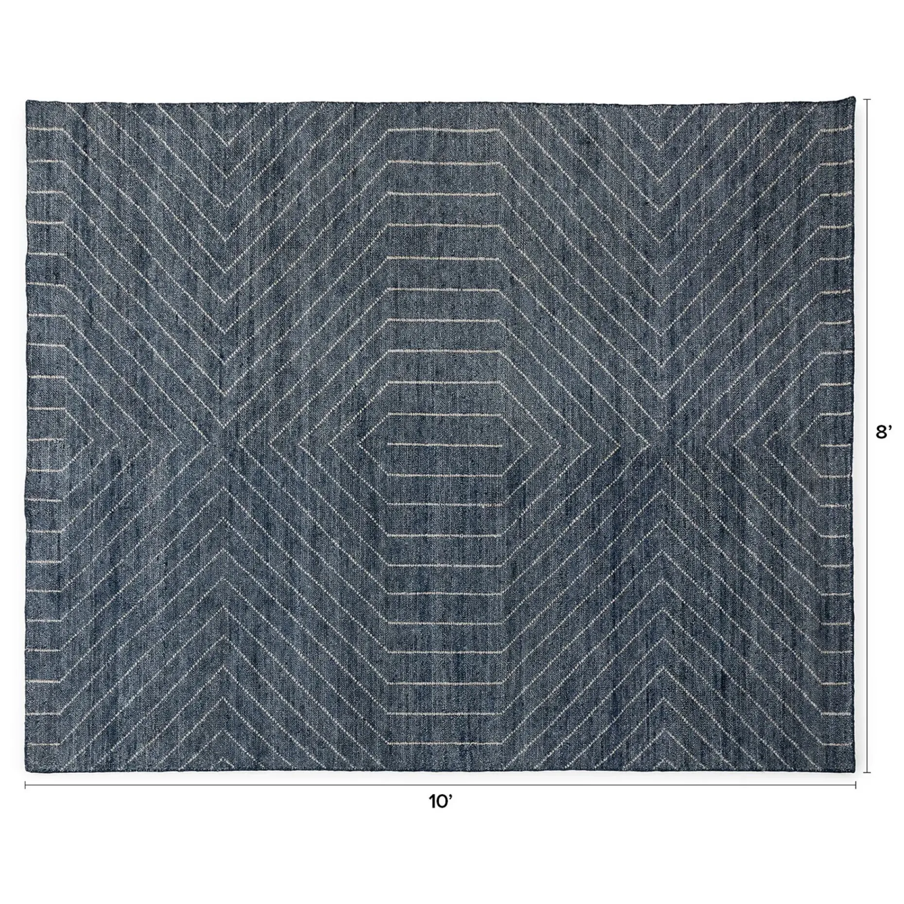 Parallel 8 x 10 Rug - Wave Blue / White