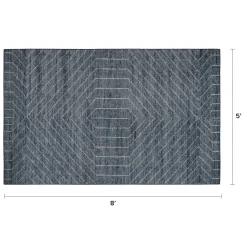 Parallel 5 x 8 Rug - Wave Blue / White
