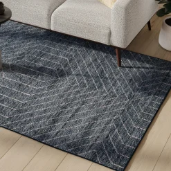 Parallel 5 x 8 Rug - Wave Blue / White