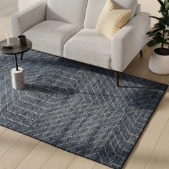 Parallel 5 x 8 Rug - Wave Blue / White