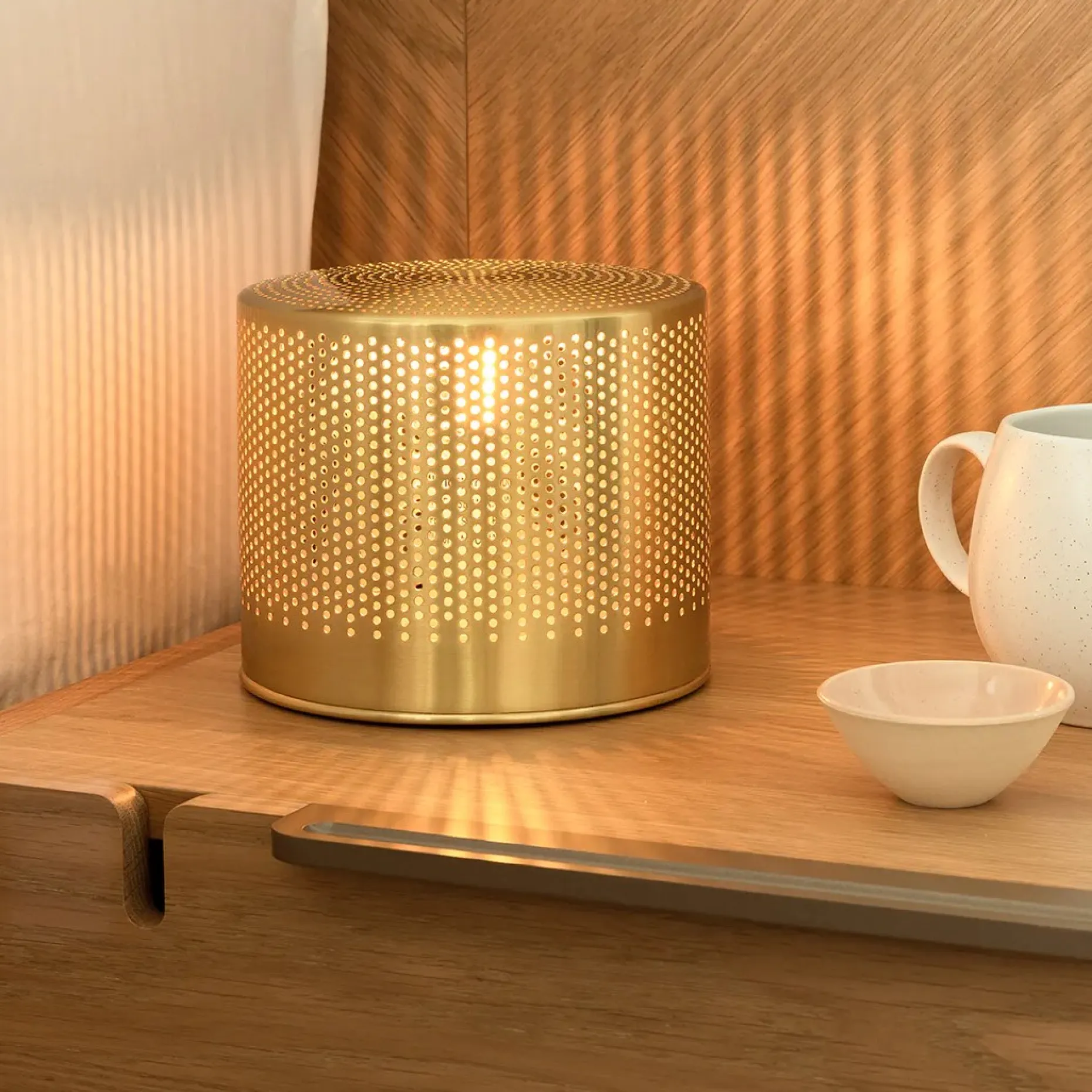 Perforate Table Lamp - Brass