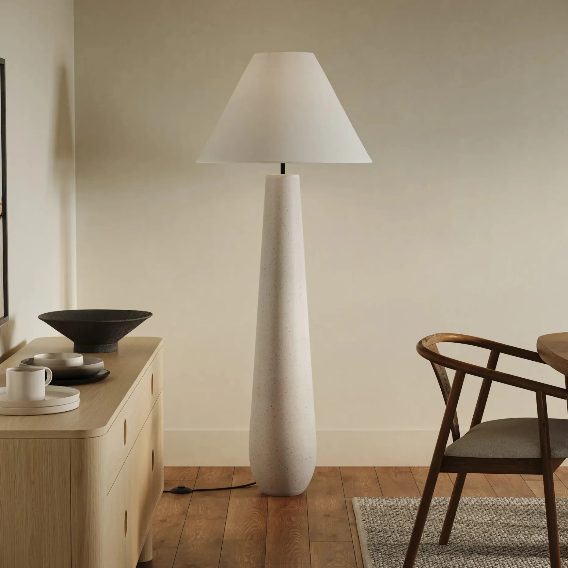 Pilar Floor Lamp - White Terrazzo