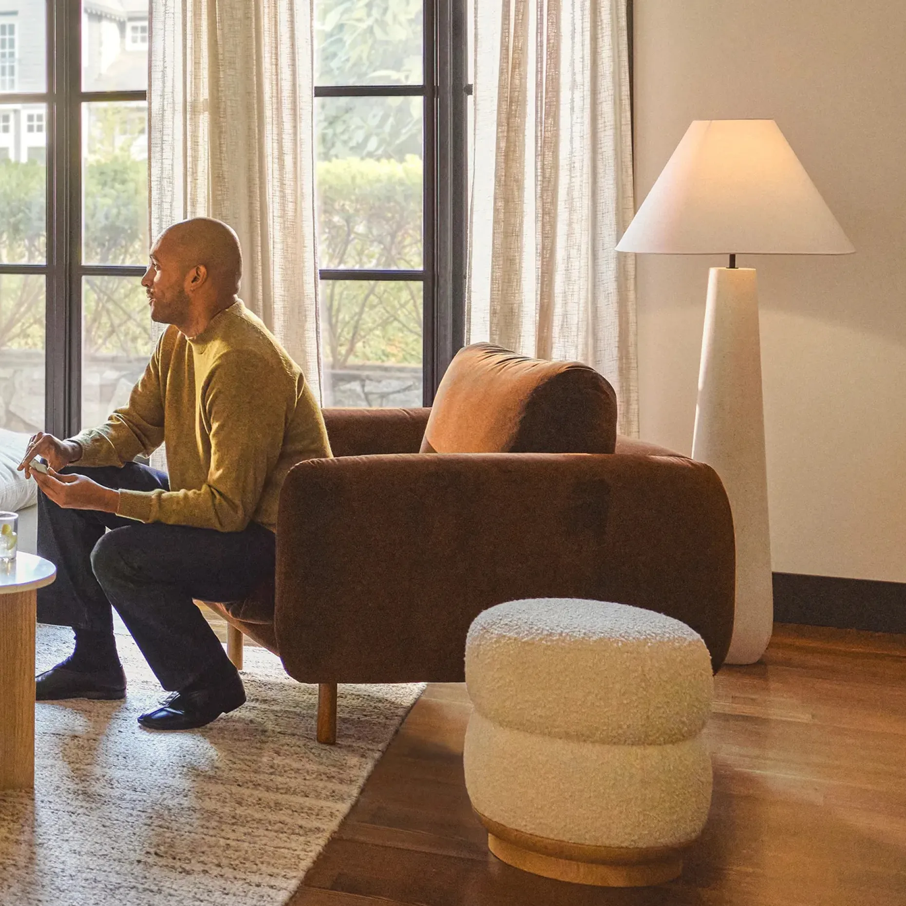 Pilar Floor Lamp - White Terrazzo