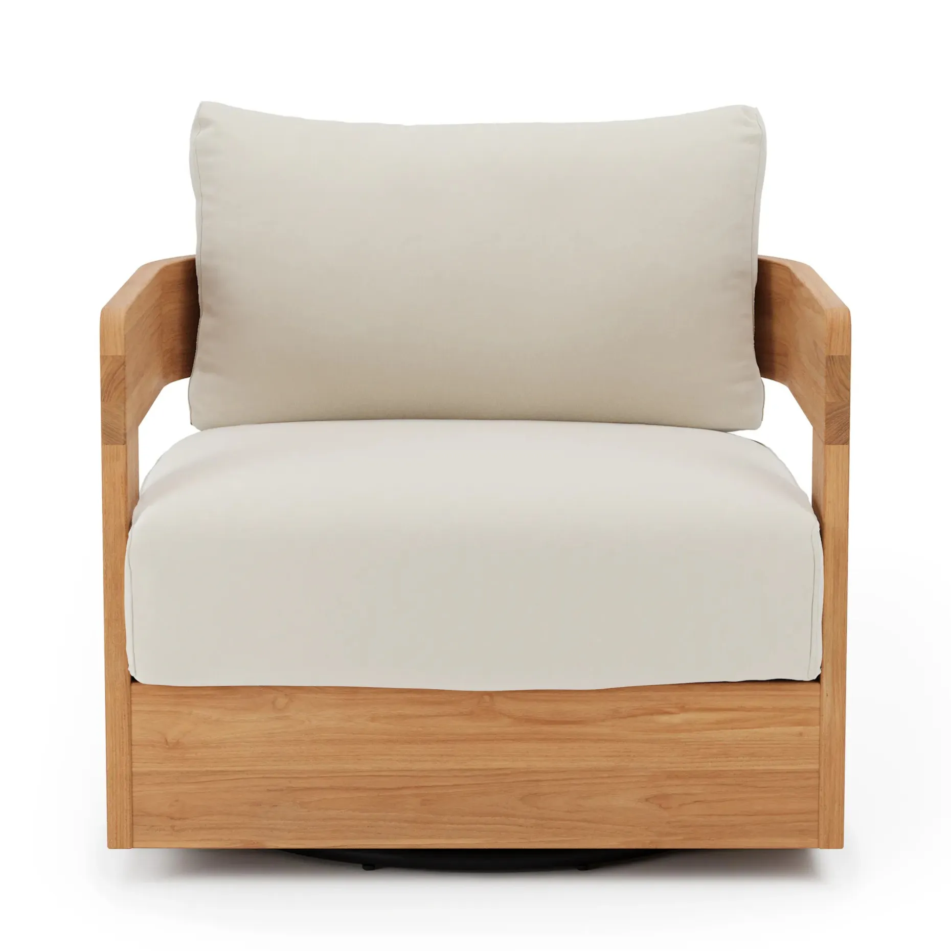 Pilou 32.75" Outdoor Swivel Chair - Dravite Ivory