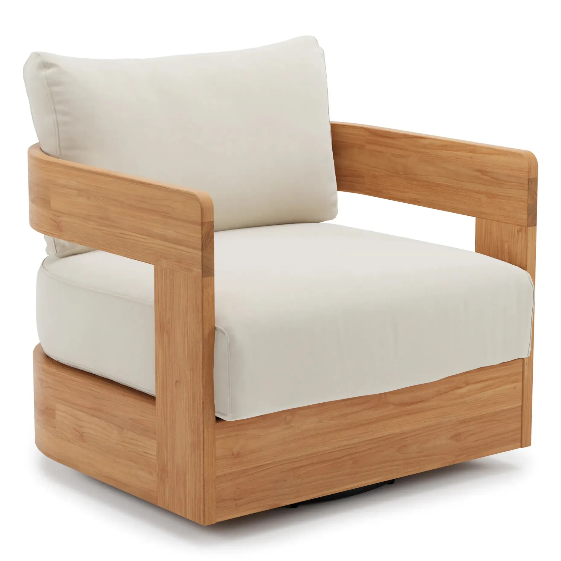 Pilou 32.75" Outdoor Swivel Chair - Dravite Ivory