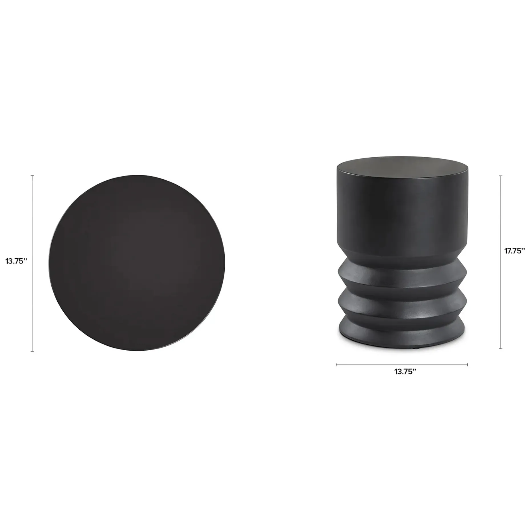 Pindo Outdoor Concrete Side Table - Black