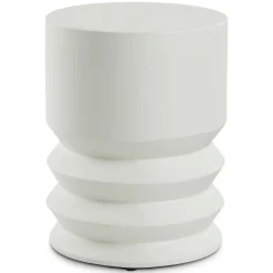 Pindo Outdoor Concrete Side Table - White
