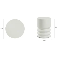 Pindo Outdoor Concrete Side Table - White