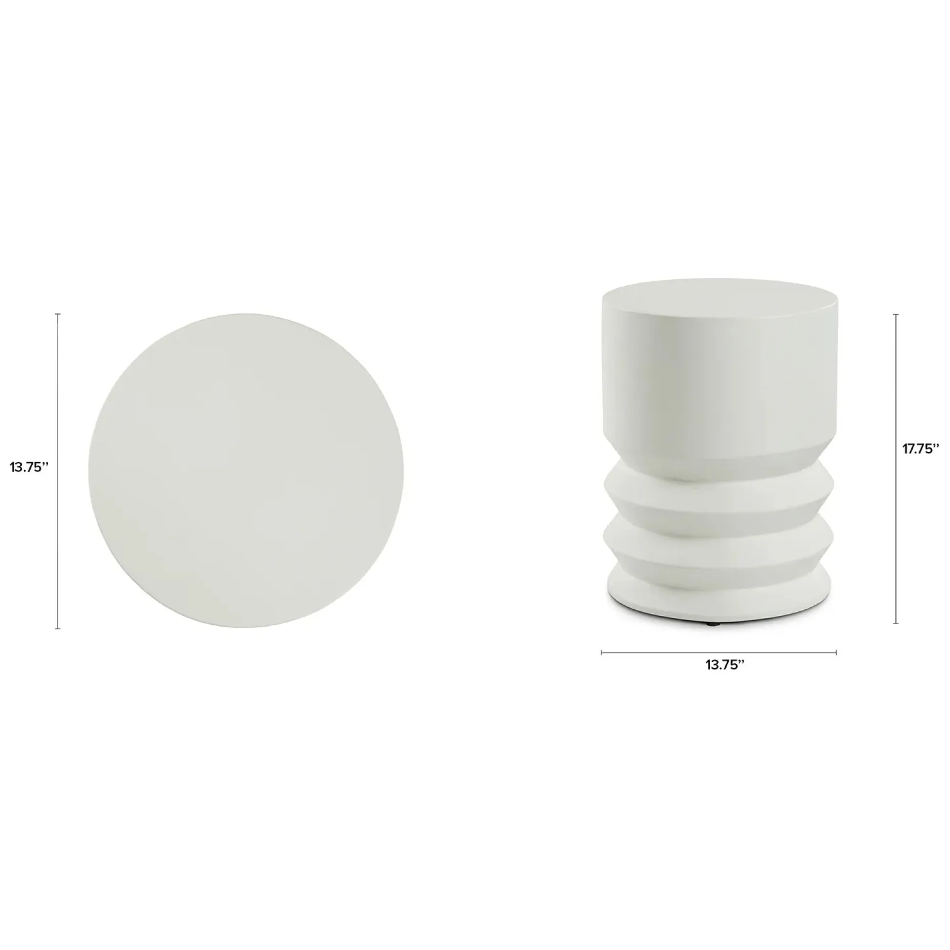 Pindo Outdoor Concrete Side Table - White