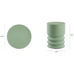Pindo Outdoor Concrete Side Table - Khaki Green