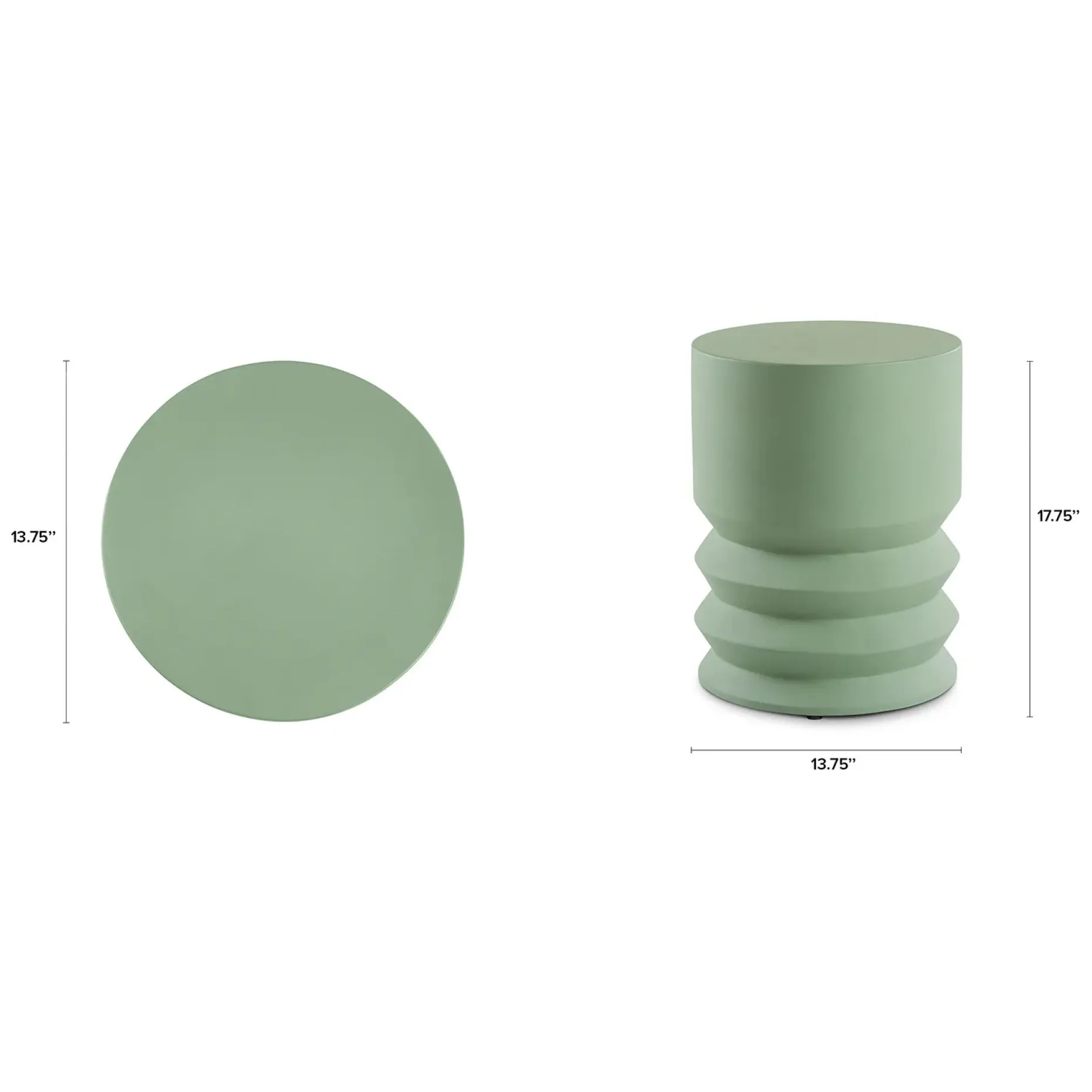Pindo Outdoor Concrete Side Table - Khaki Green