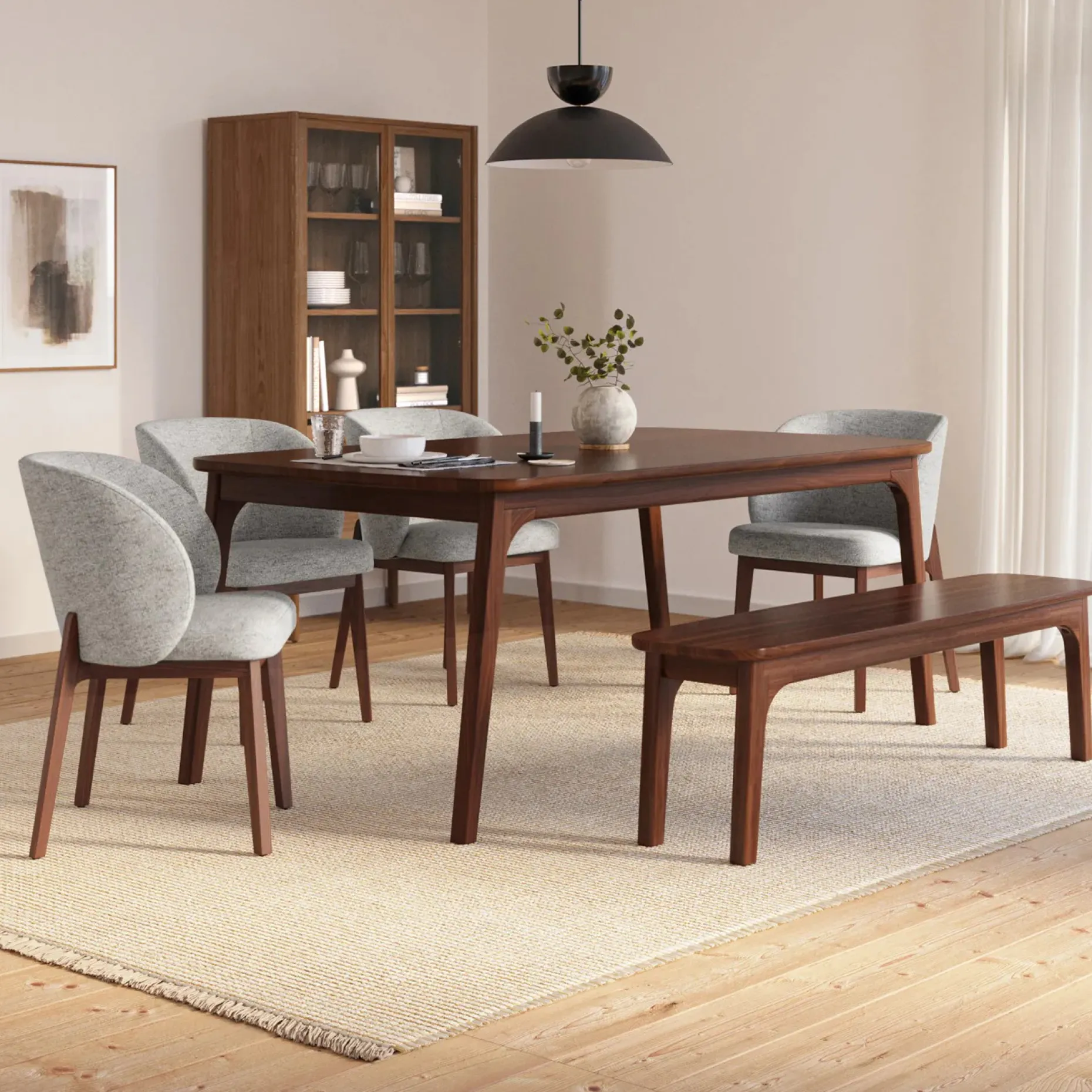 Plumas 60" Bench - Walnut