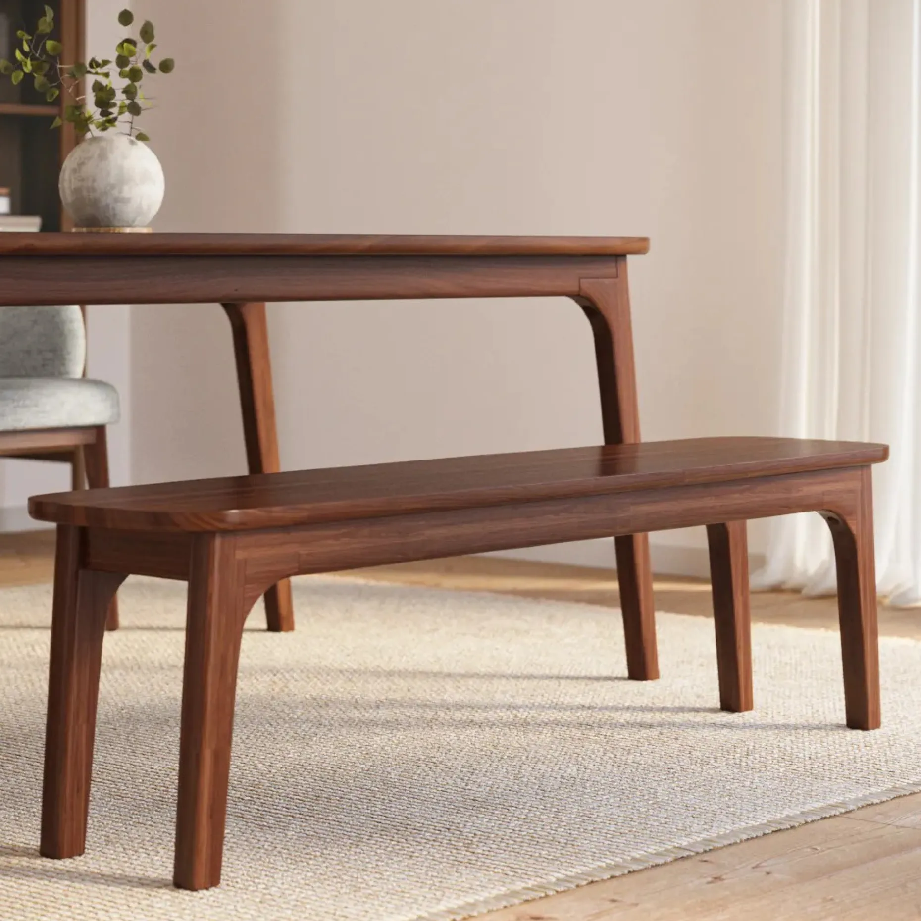 Plumas 60" Bench - Walnut