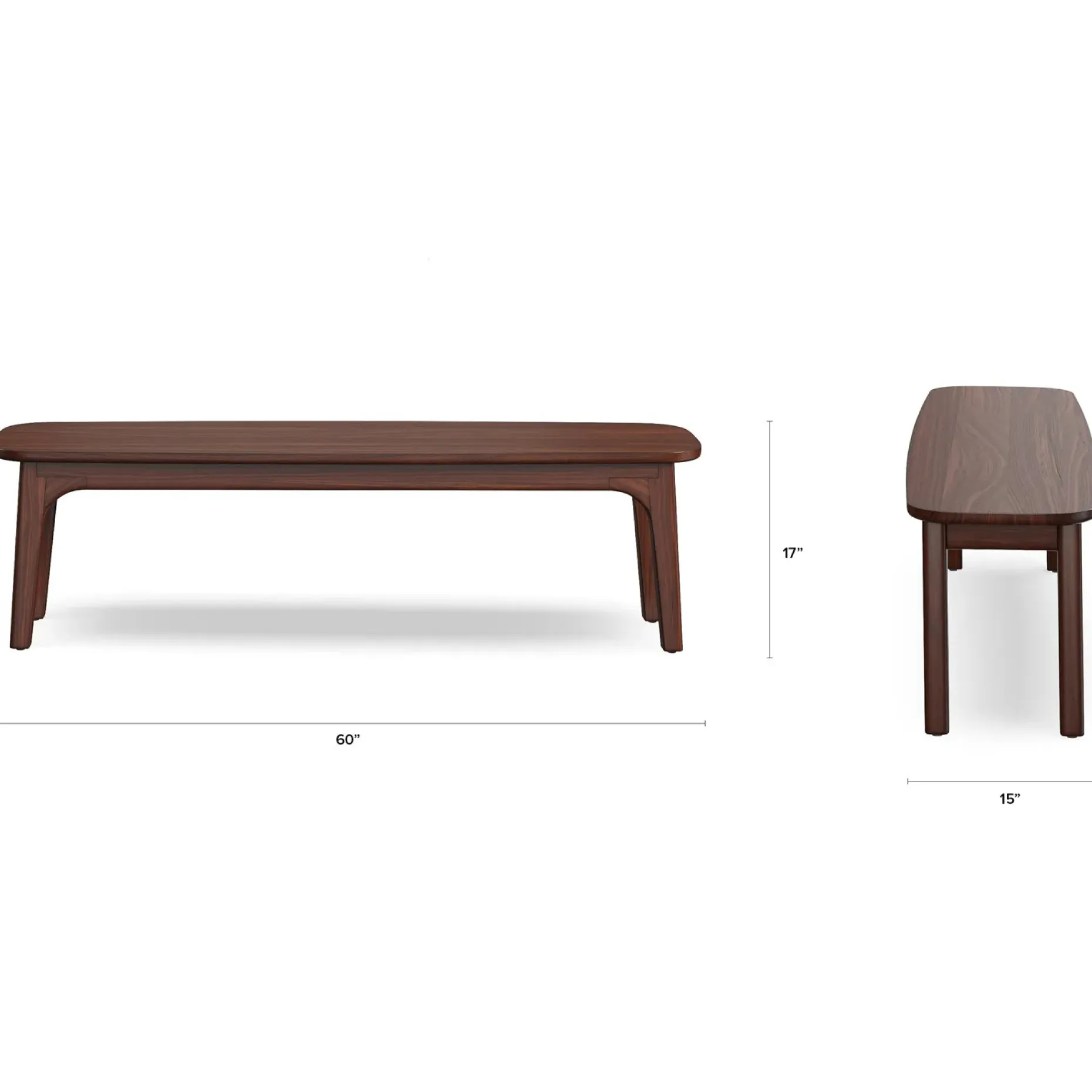 Plumas 60" Bench - Walnut