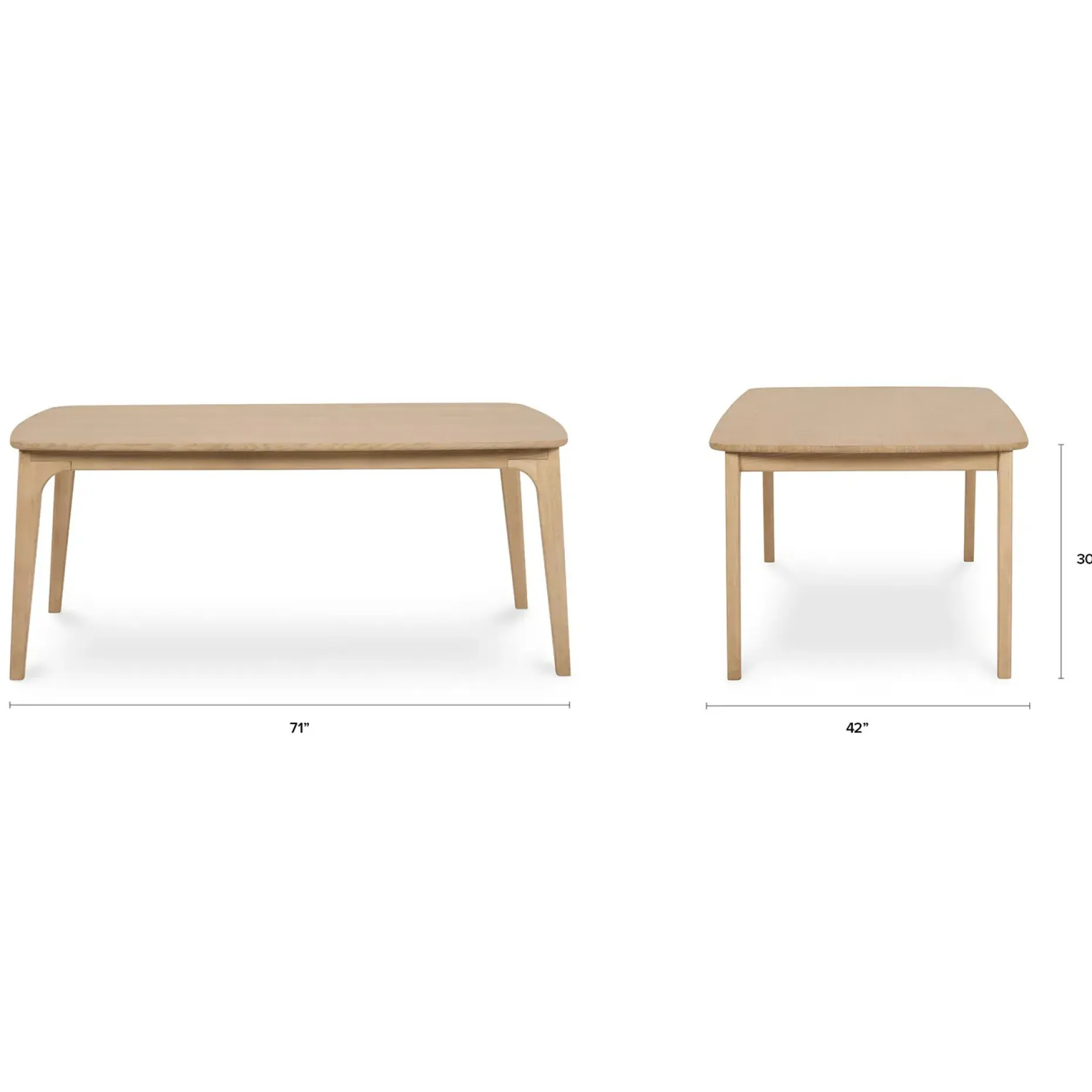 Plumas 71" Dining Table - White Oak