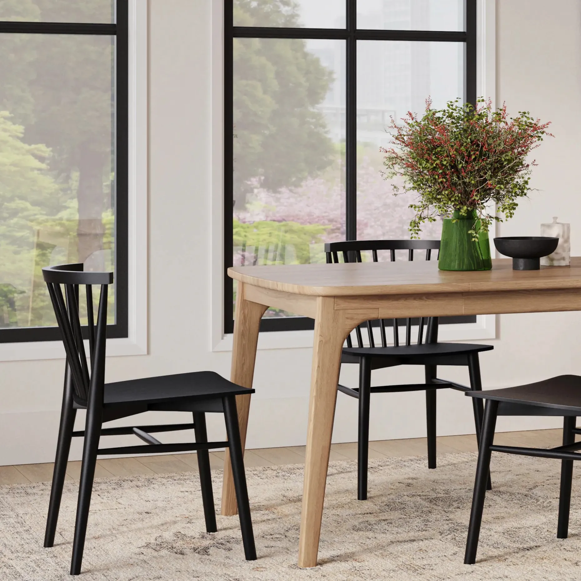 Plumas 37.5" - 57.25" Extendable Dining Table - White Oak
