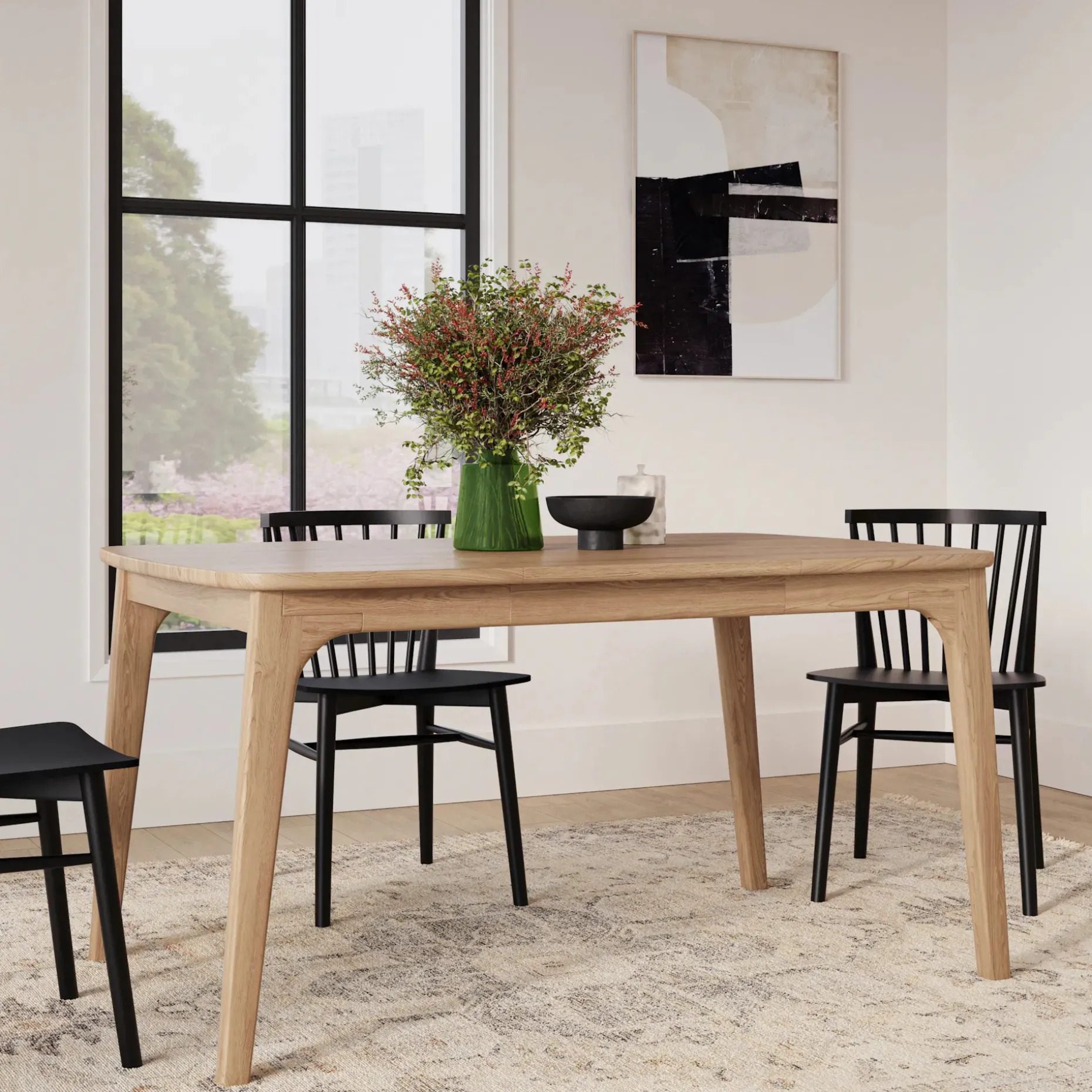 Plumas 37.5" - 57.25" Extendable Dining Table - White Oak