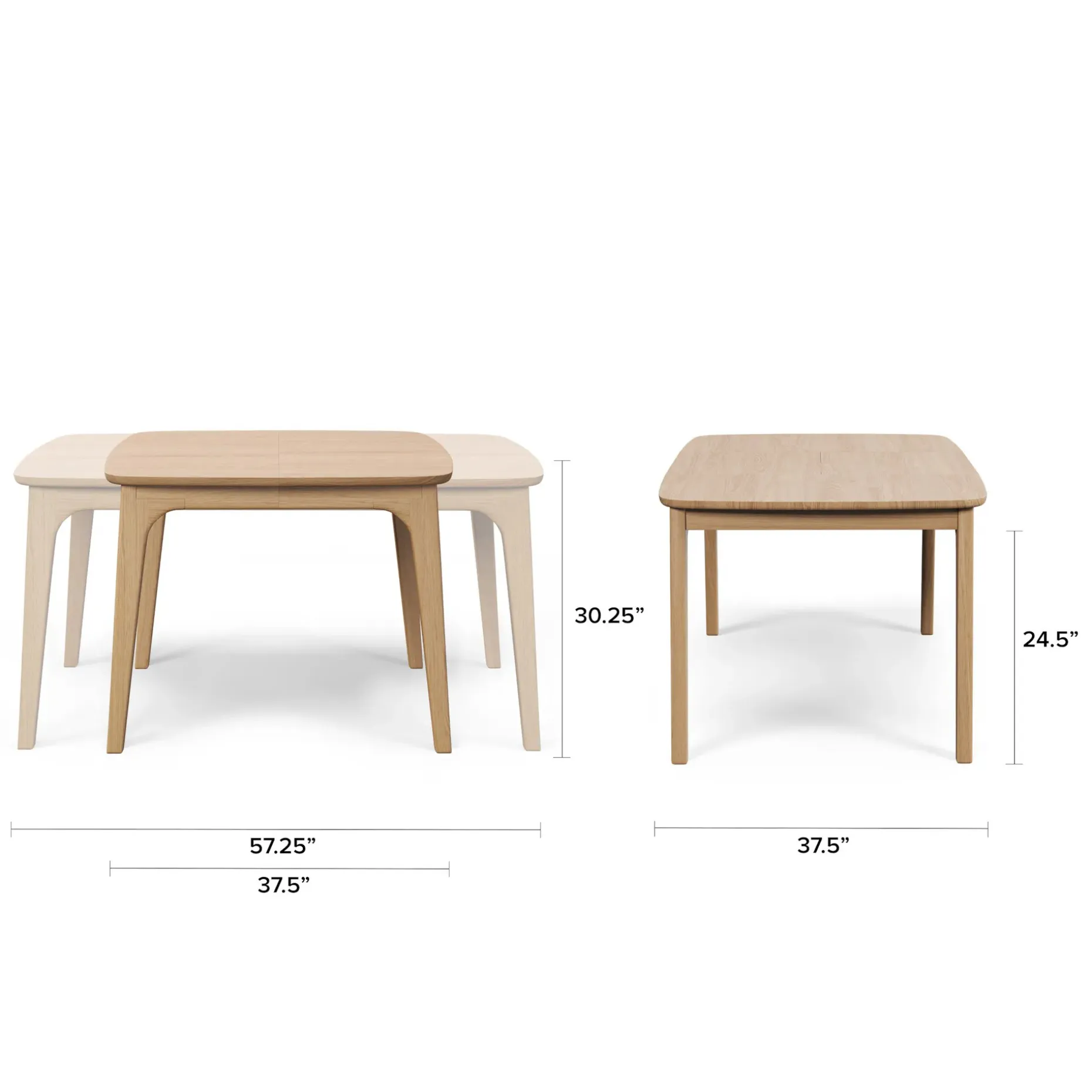 Plumas 37.5" - 57.25" Extendable Dining Table - White Oak