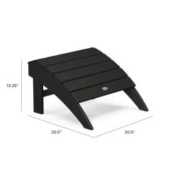 Polywood® 20.5" Outdoor Ottoman - Black