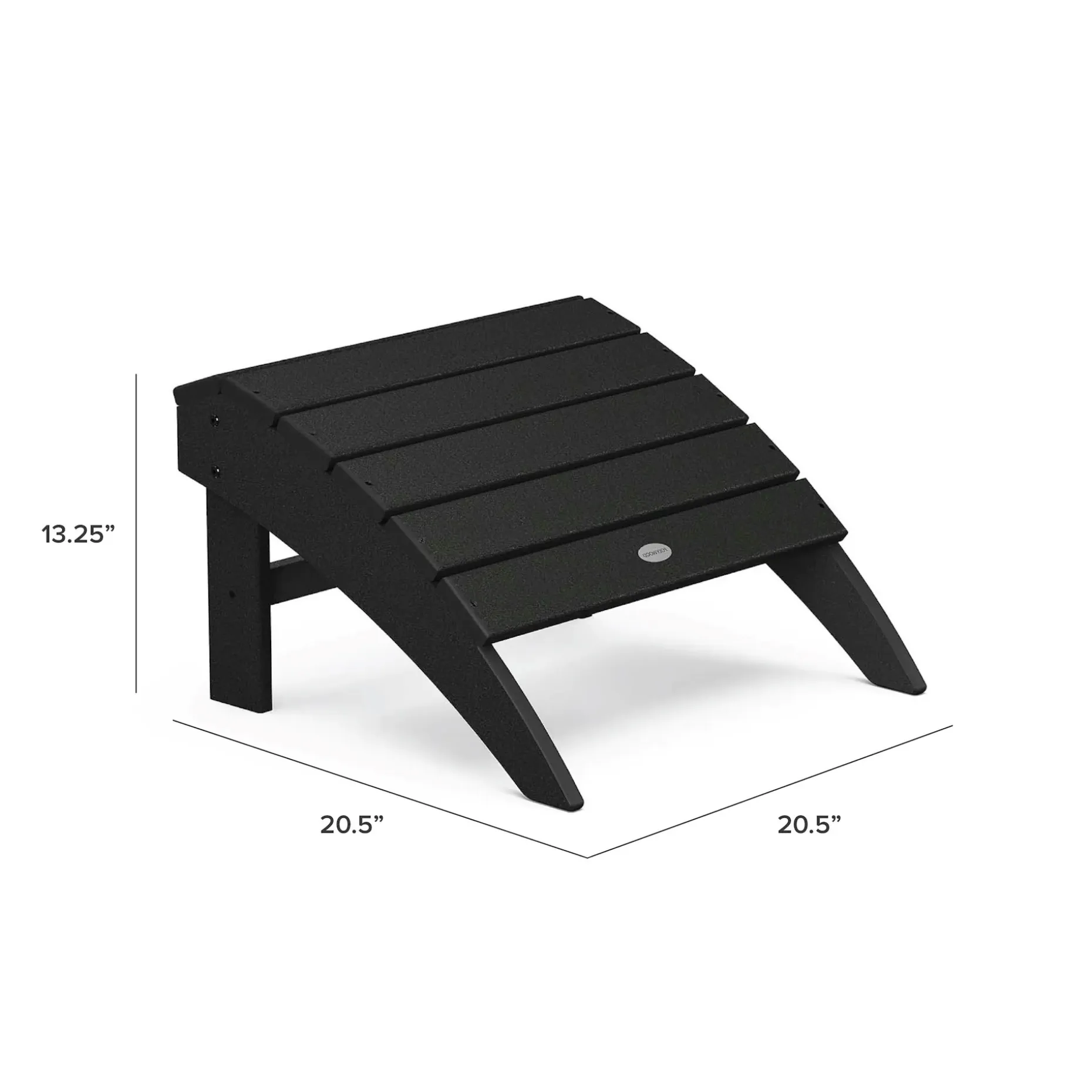 Polywood® 20.5" Outdoor Ottoman - Black