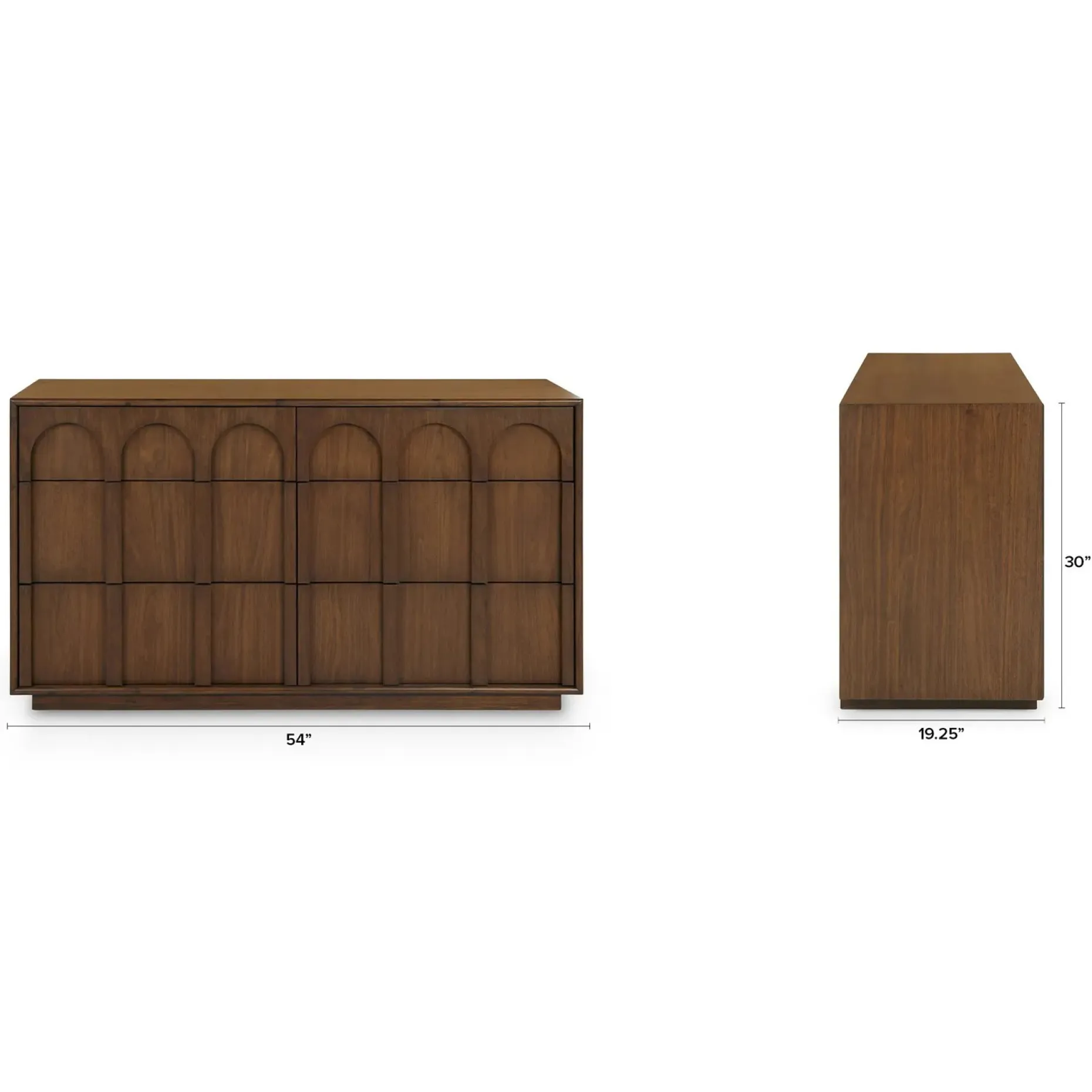 Prima 6-Drawer Double Dresser - Walnut