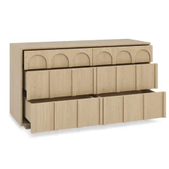 Prima 6-Drawer Double Dresser - White Oak