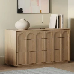 Prima 6-Drawer Double Dresser - White Oak