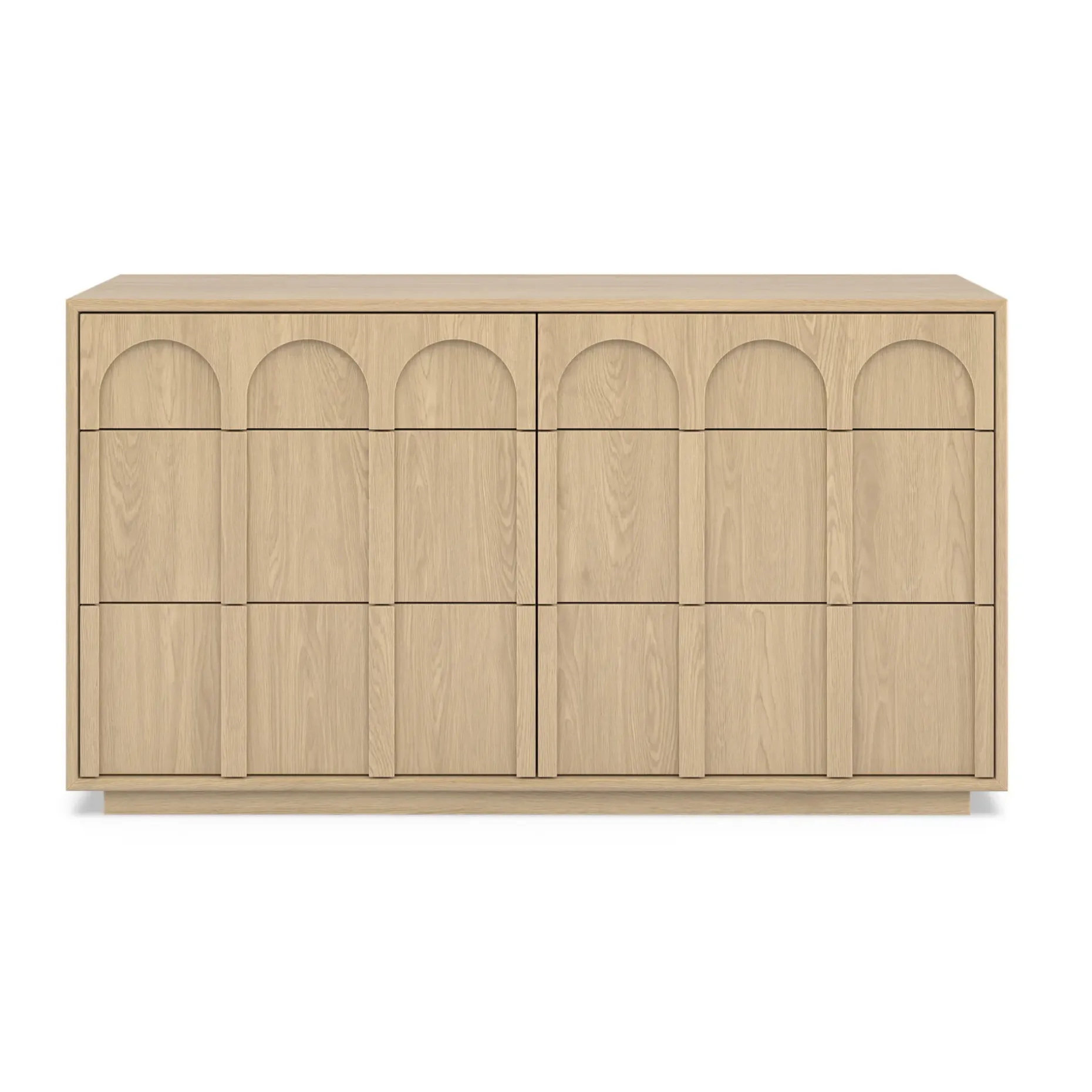 Prima 6-Drawer Double Dresser - White Oak