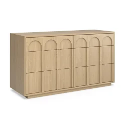 Prima 6-Drawer Double Dresser - White Oak