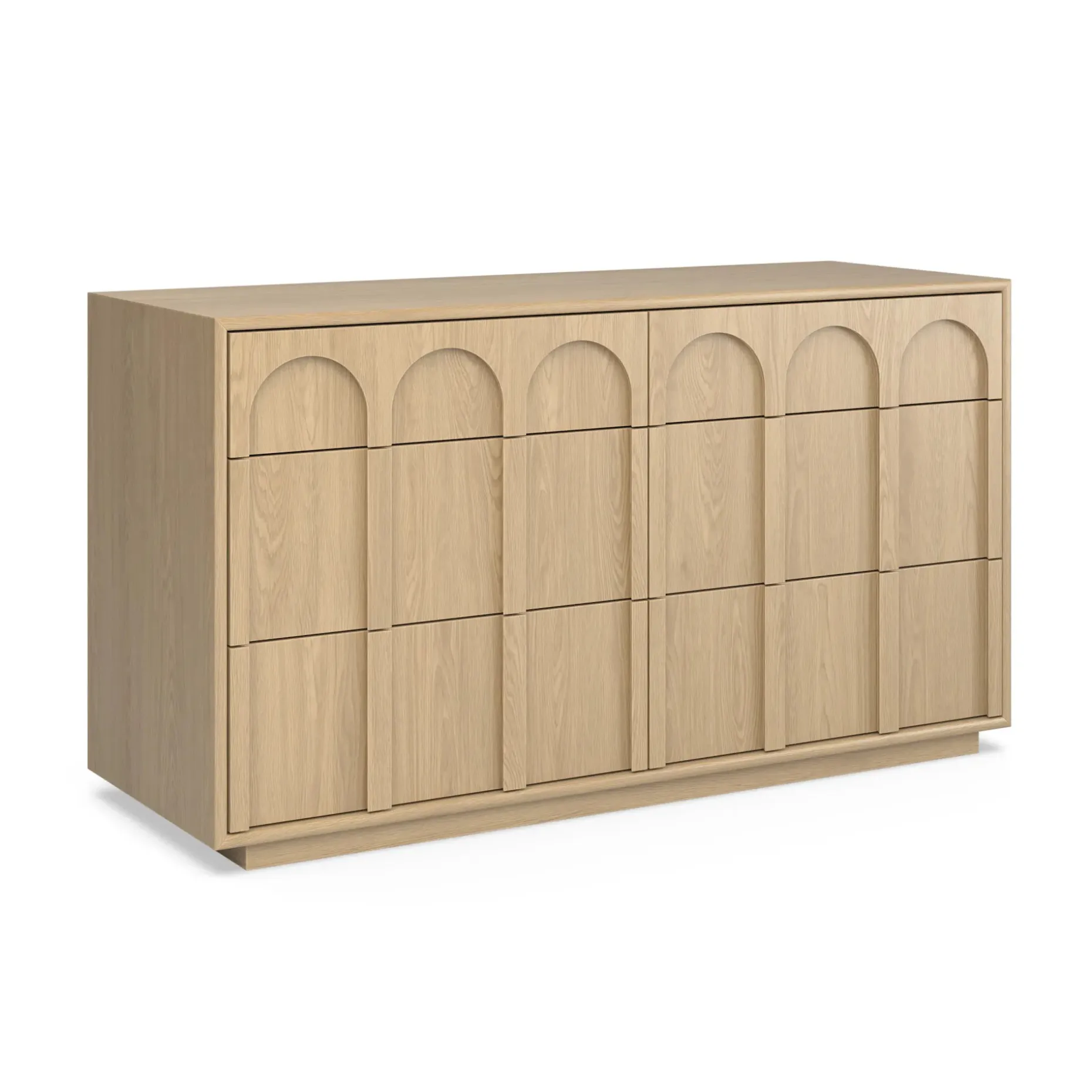 Prima 6-Drawer Double Dresser - White Oak