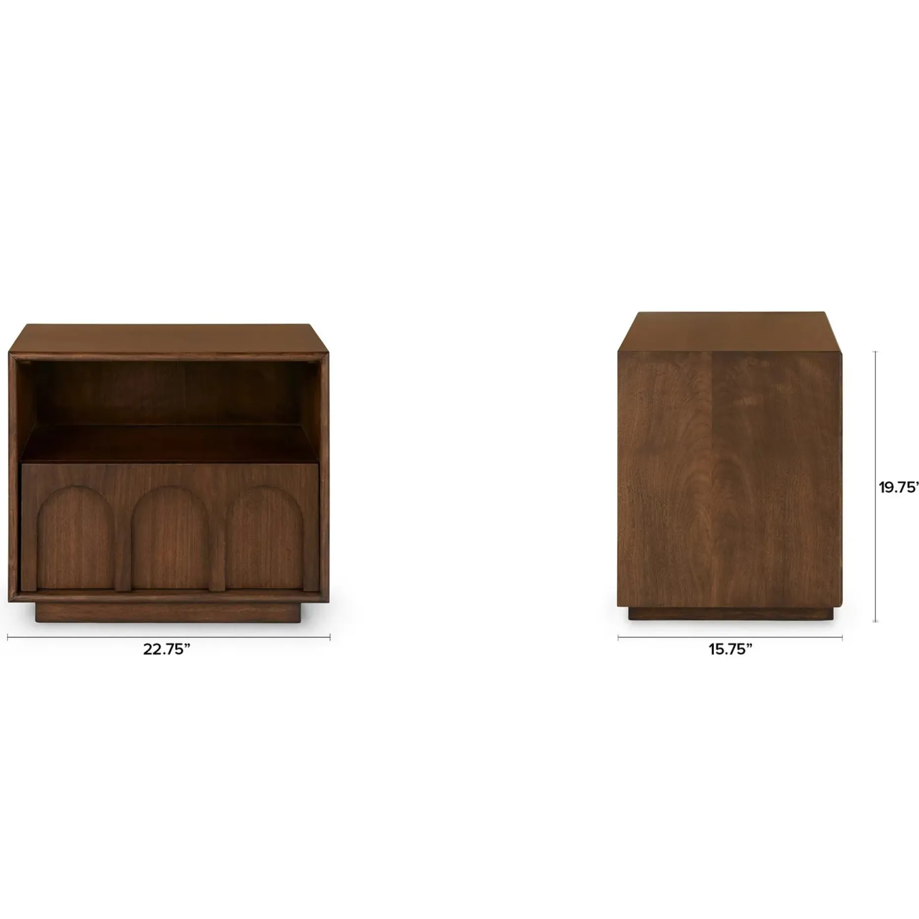 Prima 1-Drawer Nightstand - Walnut