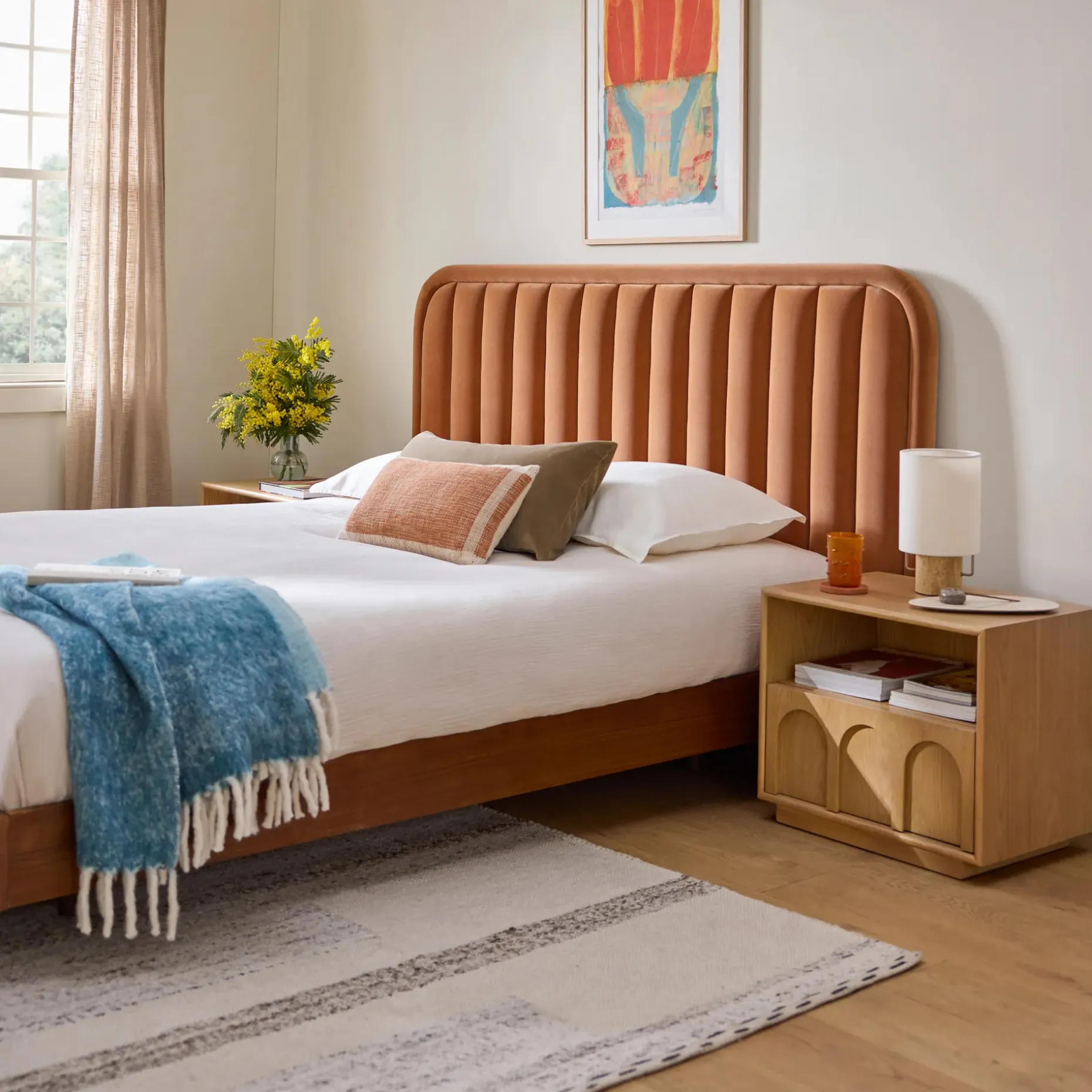 Prima 1-Drawer Nightstand - White Oak