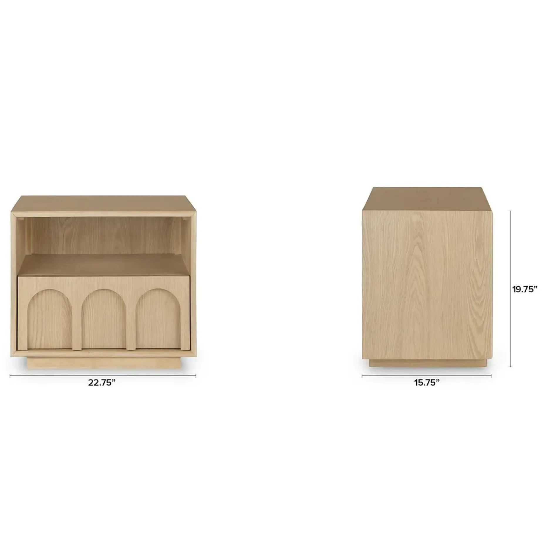 Prima 1-Drawer Nightstand - White Oak