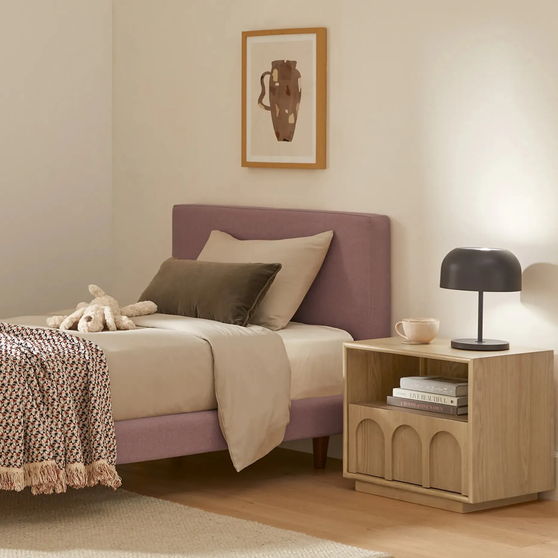 Prima 1-Drawer Nightstand - White Oak