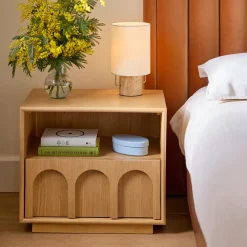 Prima 1-Drawer Nightstand - White Oak