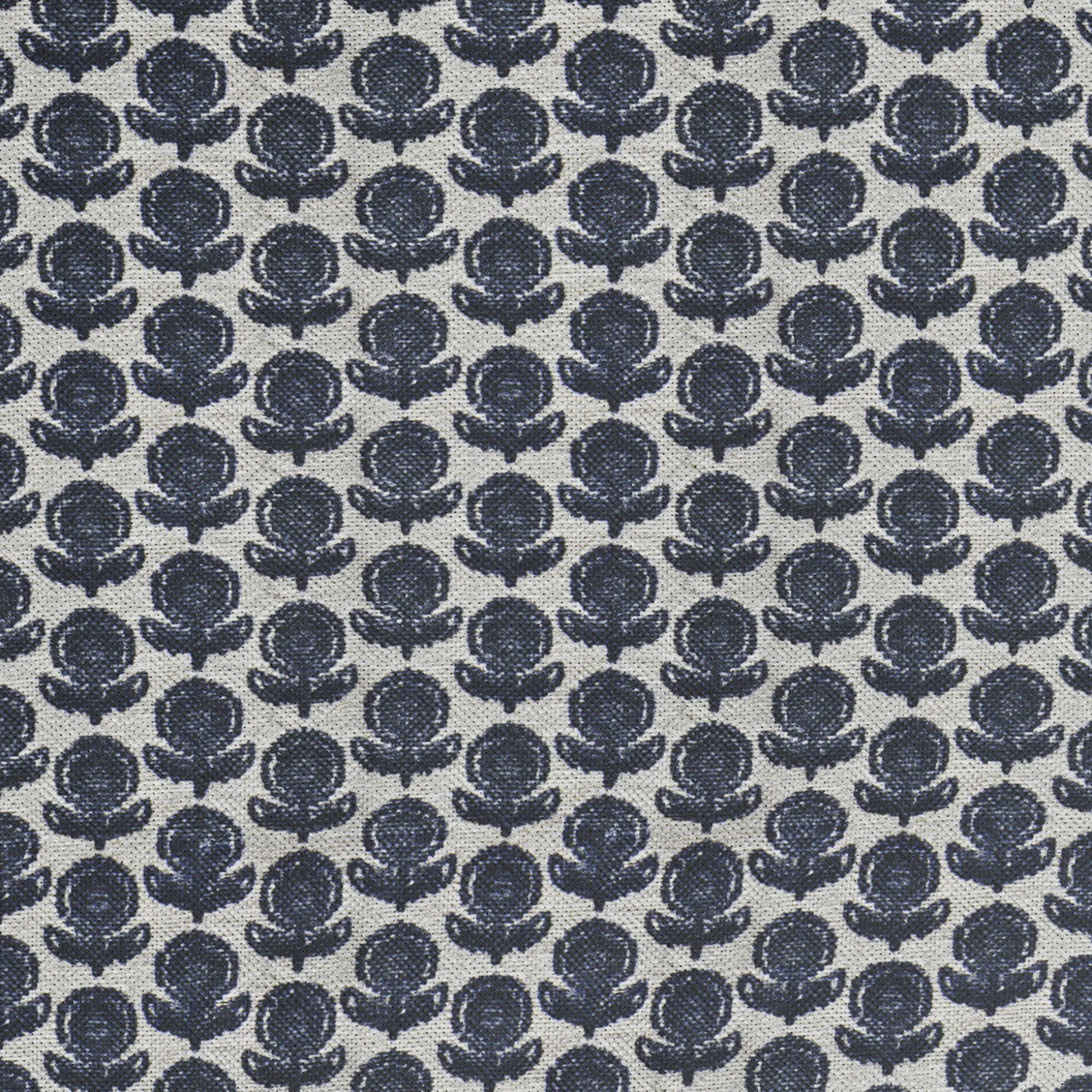 Priya 25.5" Pouf - Blue Blockprint