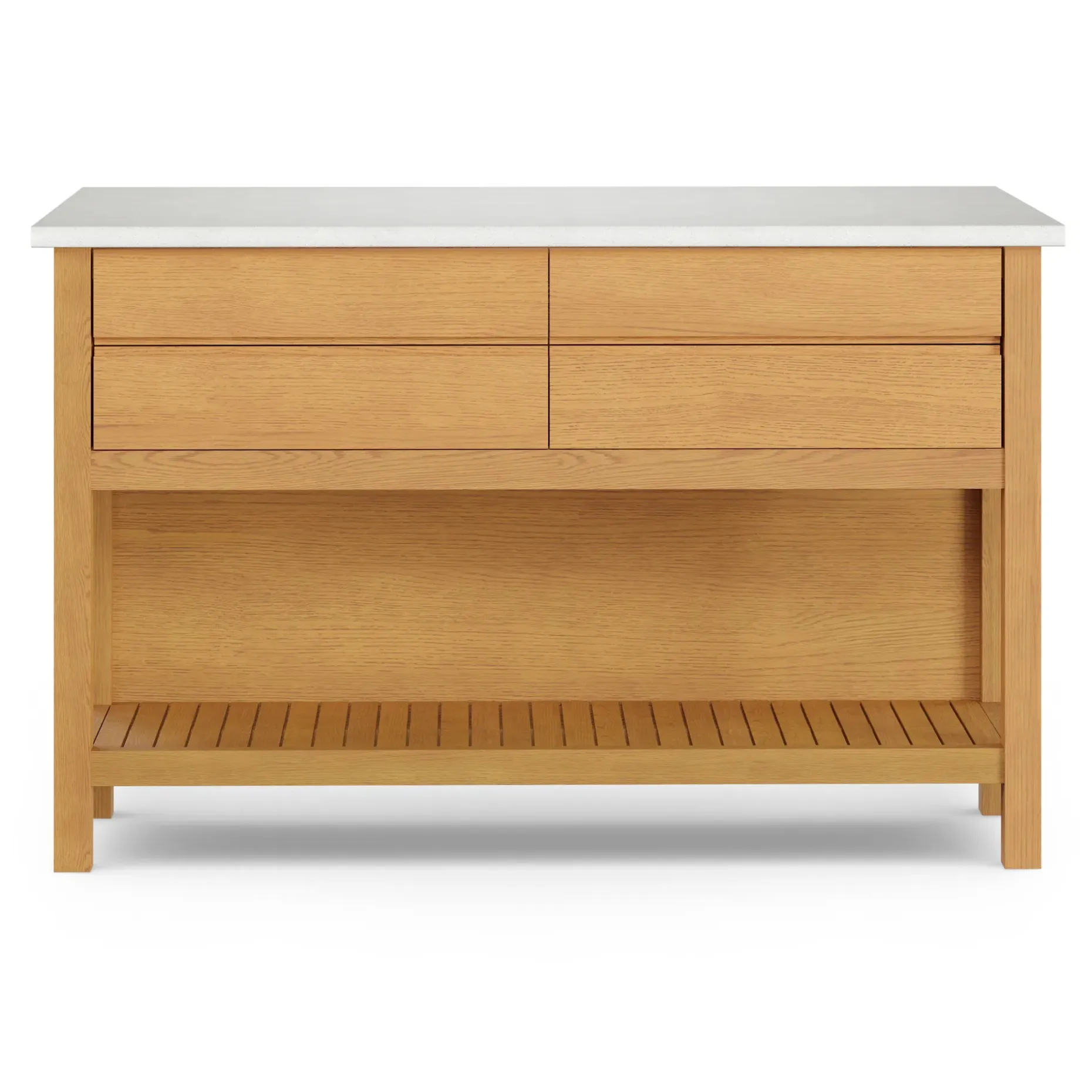 Quincy 57.5" Kitchen Island - Oak