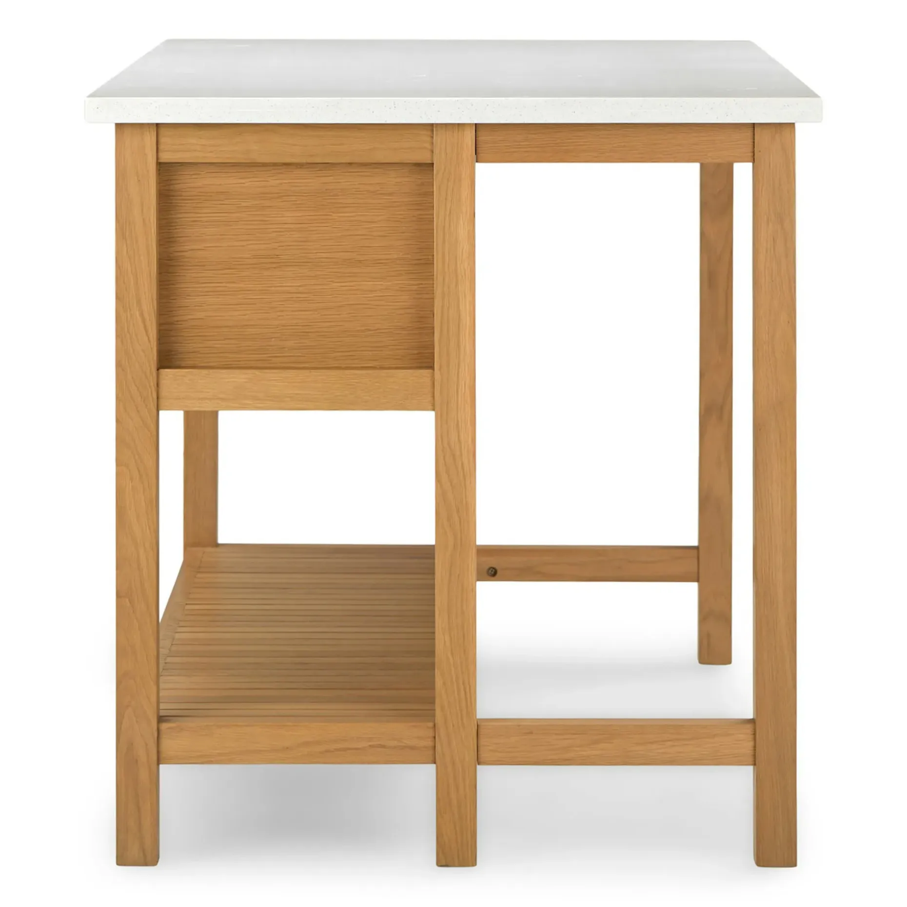 Quincy 57.5" Kitchen Island - Oak