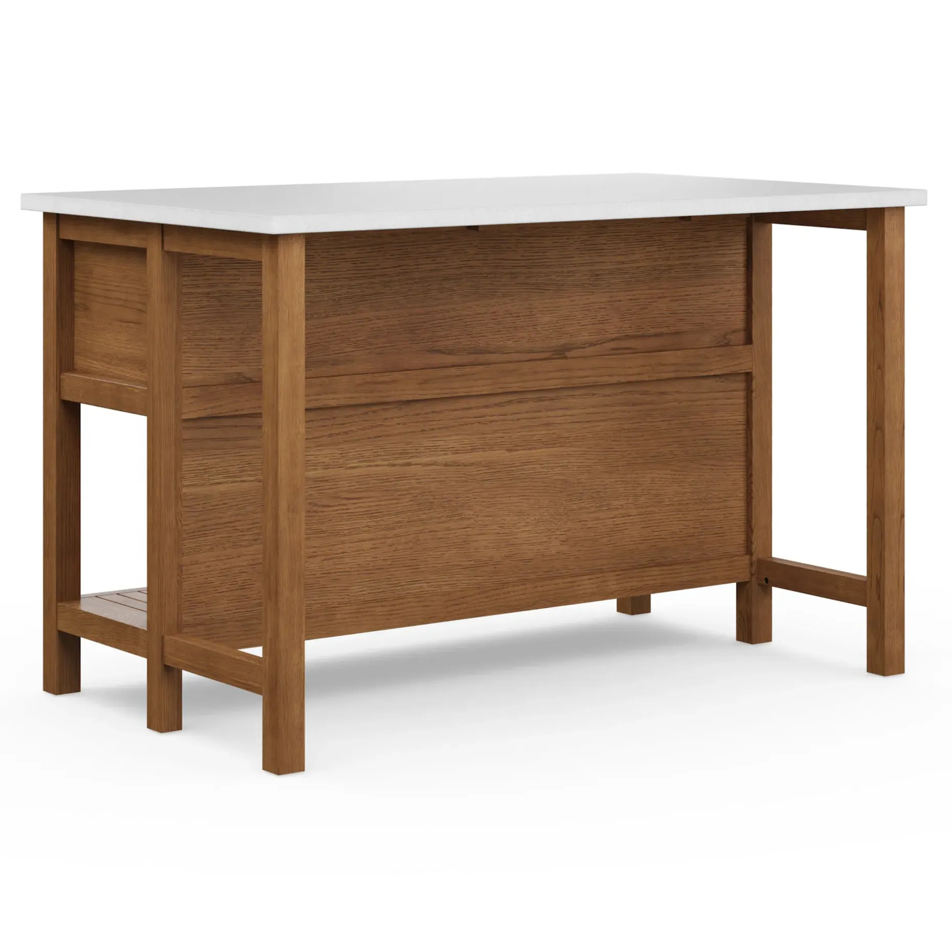 Quincy 57.5" Kitchen Island - Smoked Oak