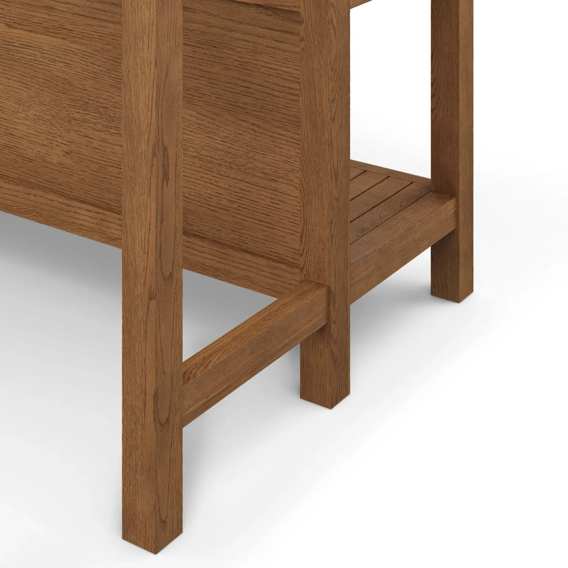 Quincy 57.5" Kitchen Island - Smoked Oak