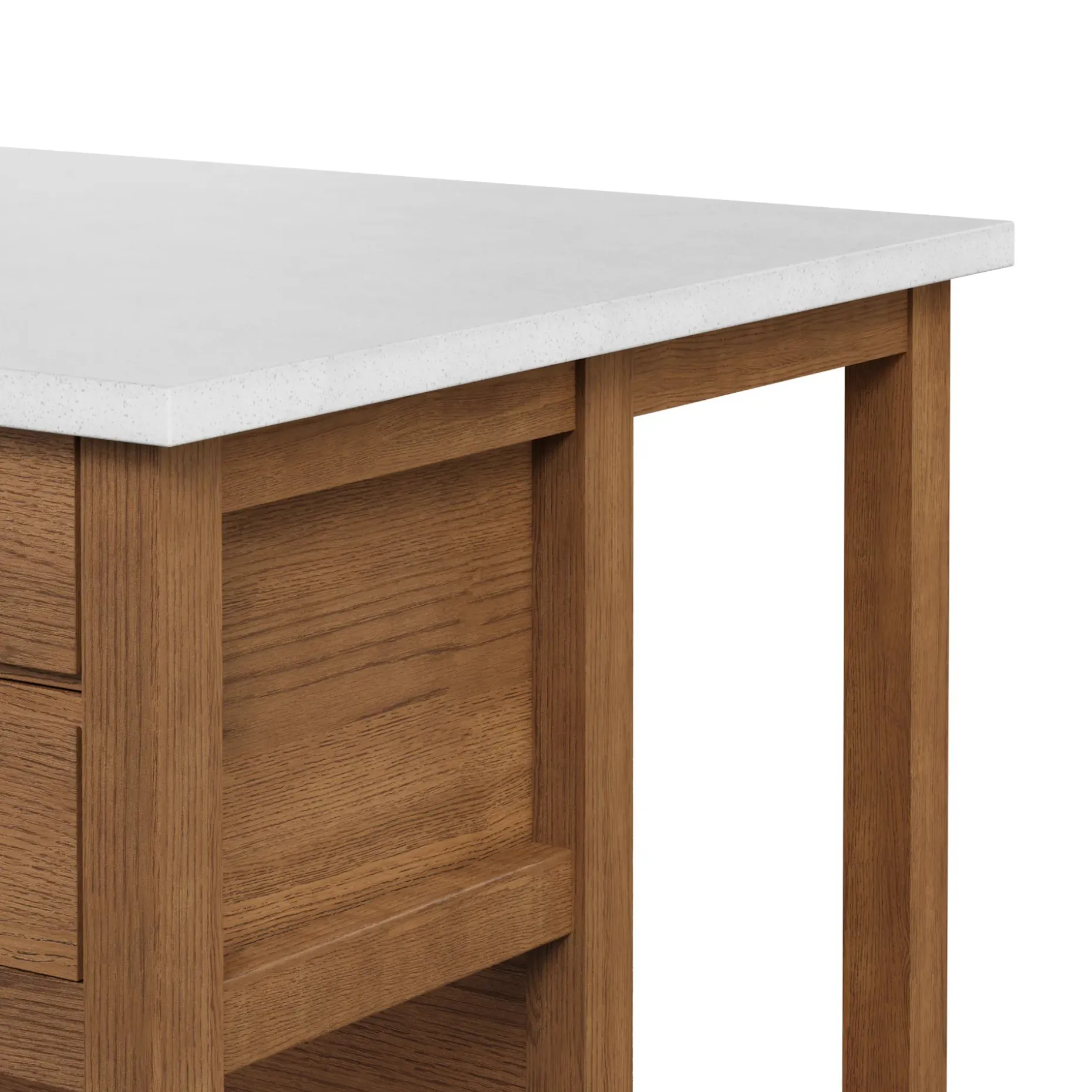Quincy 57.5" Kitchen Island - Smoked Oak