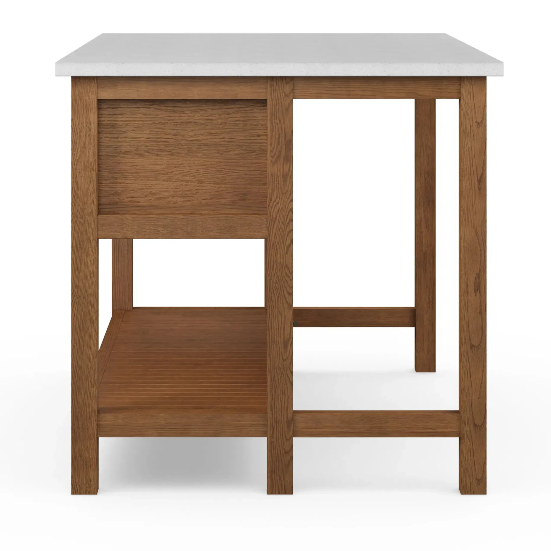 Quincy 57.5" Kitchen Island - Smoked Oak